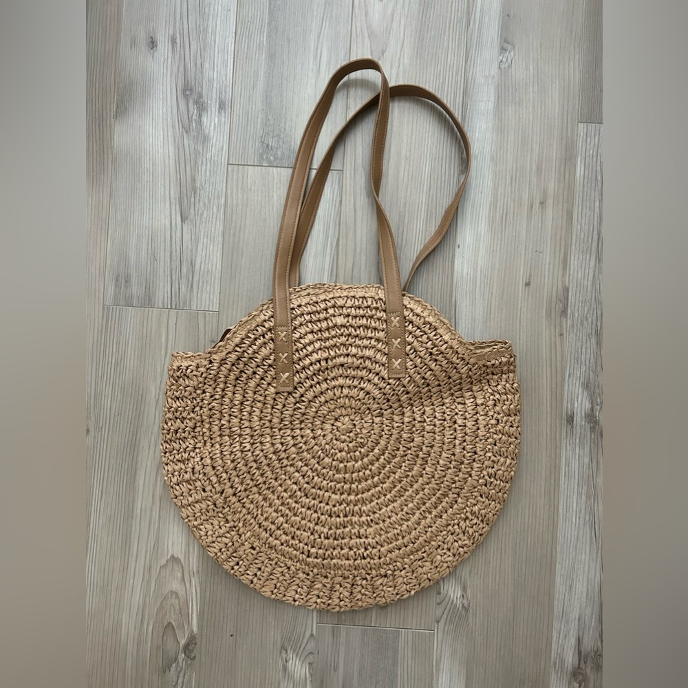 Straw Bag Round Summer Large Woven Beach Bag Purse Vacation Tote